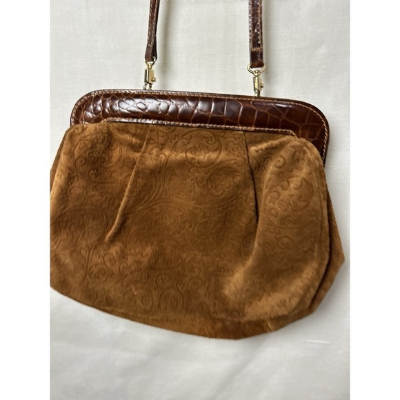 Vintage FURLA Cognac Dome Shaped Soft Leather Bag S - Picture 3 of 7